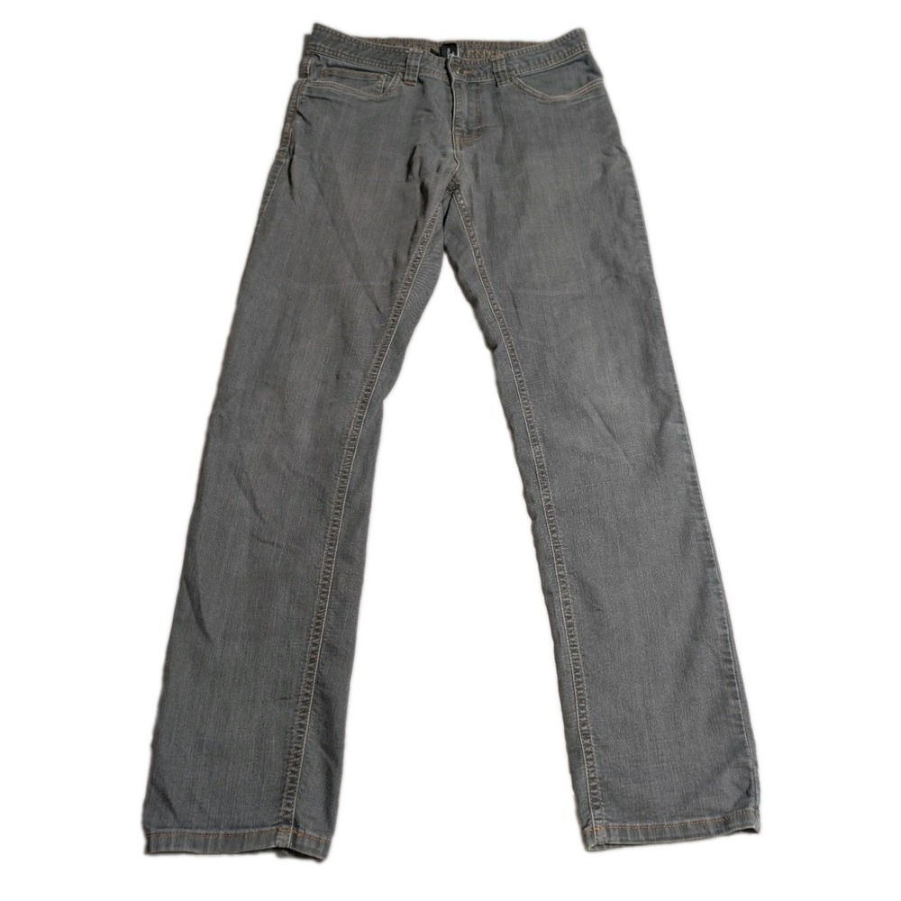 prAna Bridger Jeans Mens Gray 30x32 Slim Fit Light Wash Stretch Organic Cotton